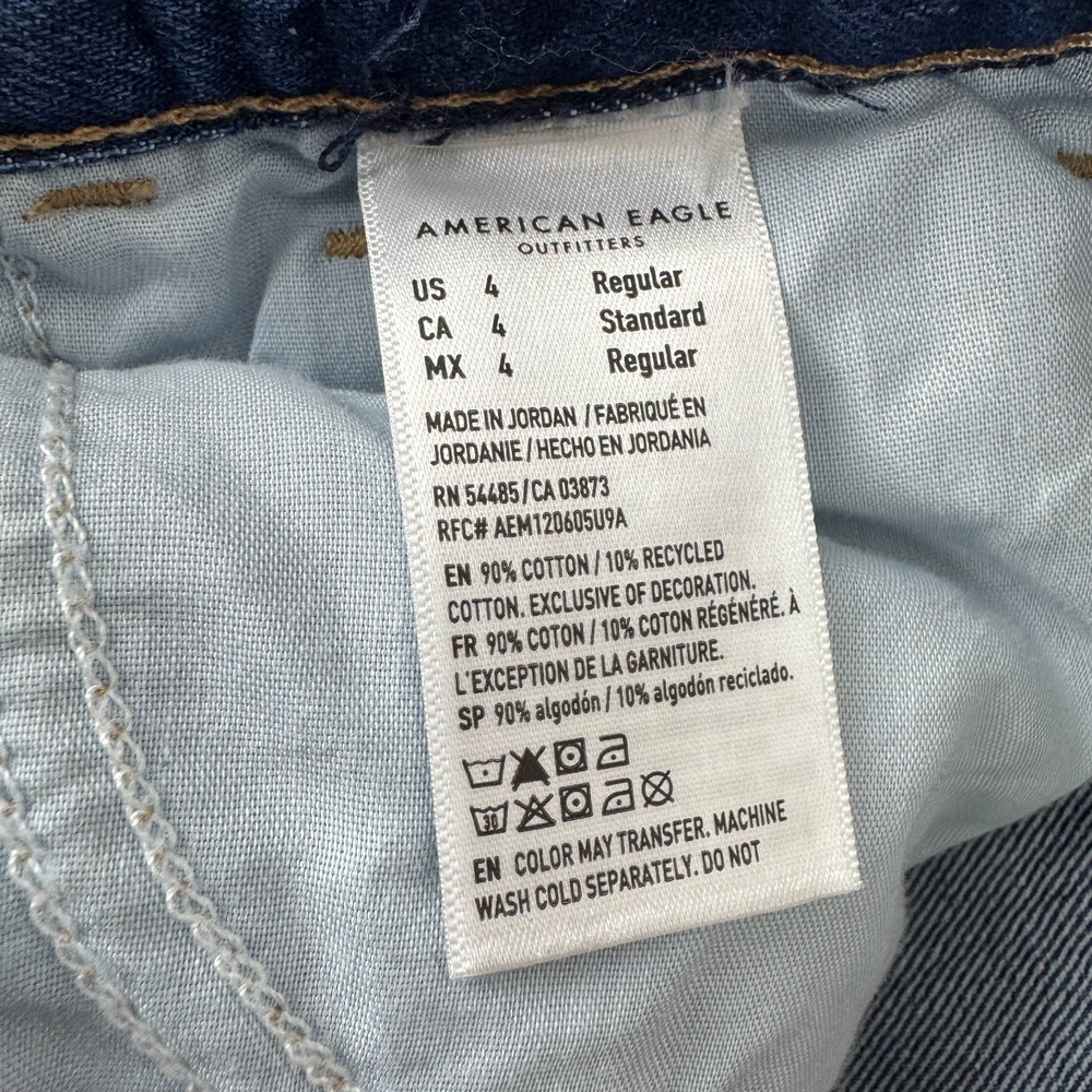 American Eagle Low Rise Ultra Wide Leg Denim Jeans 30" Cotton Blue Womens 4 - Picture 6 of 14
